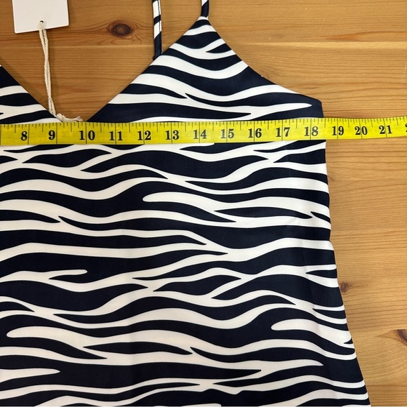 Brunette The Label Silky Satin Zebra‑Print Cami – Black & White Animal Print - Picture 8 of 9